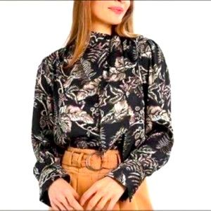 Banana Republic Katina Floral Tie Neck Top Small Like new!